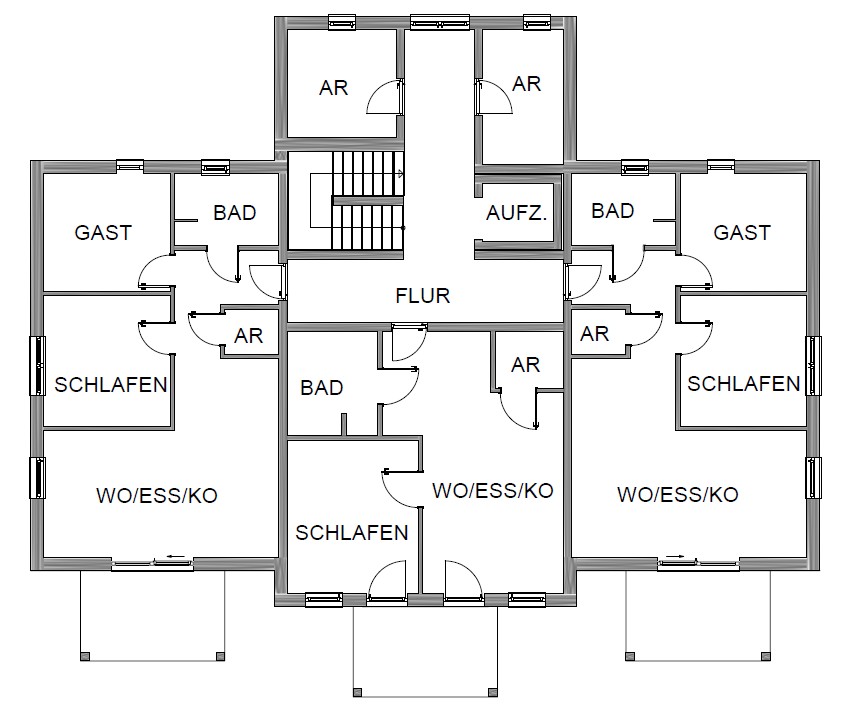Mehrfamilienhaus Grundriss 1. Obergeschoss