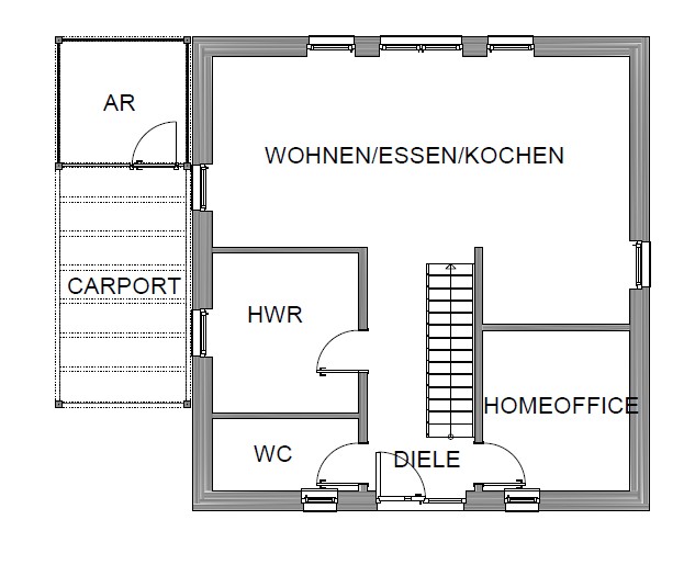Stadtvilla Grundriss Erdgeschoss